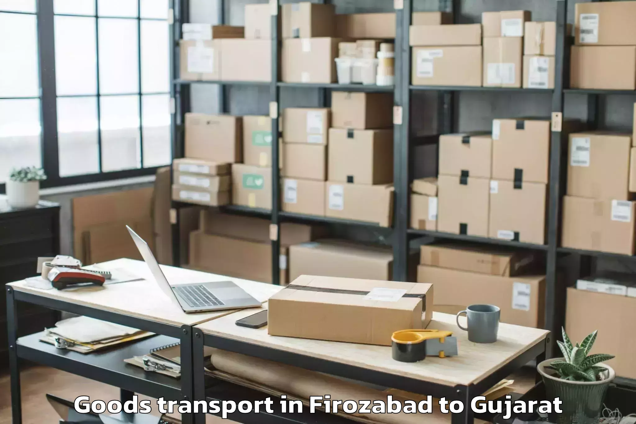 Top Firozabad to Songadh Goods Transport Available